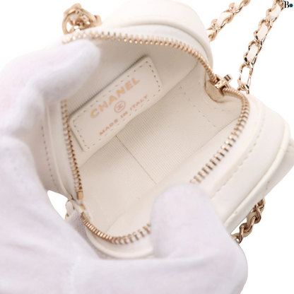 Chanel CC in Love Clutch Vintage Bag White