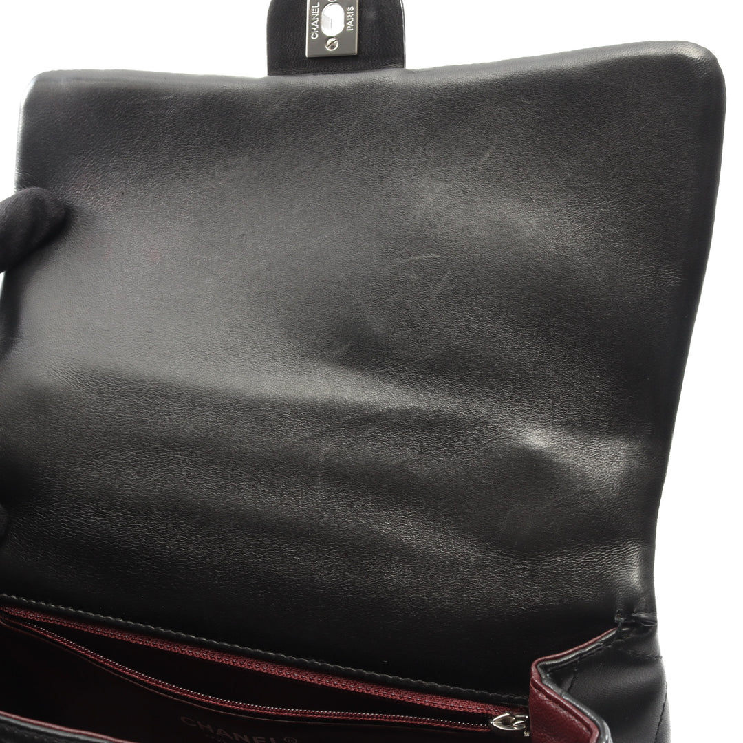 Chanel Matelasse Top Handle Bag Vintage Lambskin Black Silver Hardware