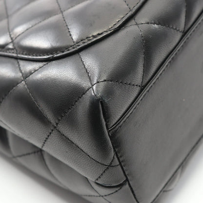 Chanel Matelasse Top Handle Bag Vintage Lambskin Black Silver Hardware