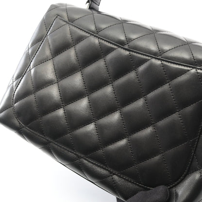 Chanel Matelasse Top Handle Bag Vintage Lambskin Black Silver Hardware