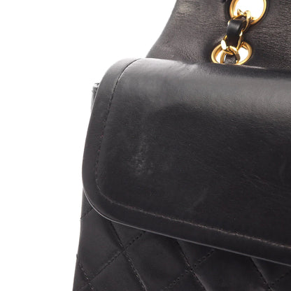 Chanel Classic Flap Bag Vintage Medium Lambskin Black Gold Hardware