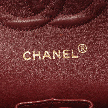 Chanel Classic Flap Bag Vintage Medium Lambskin Black Gold Hardware