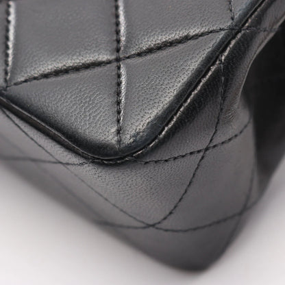 Chanel Classic Flap Bag Vintage Small Lambskin Black Gold Hardware