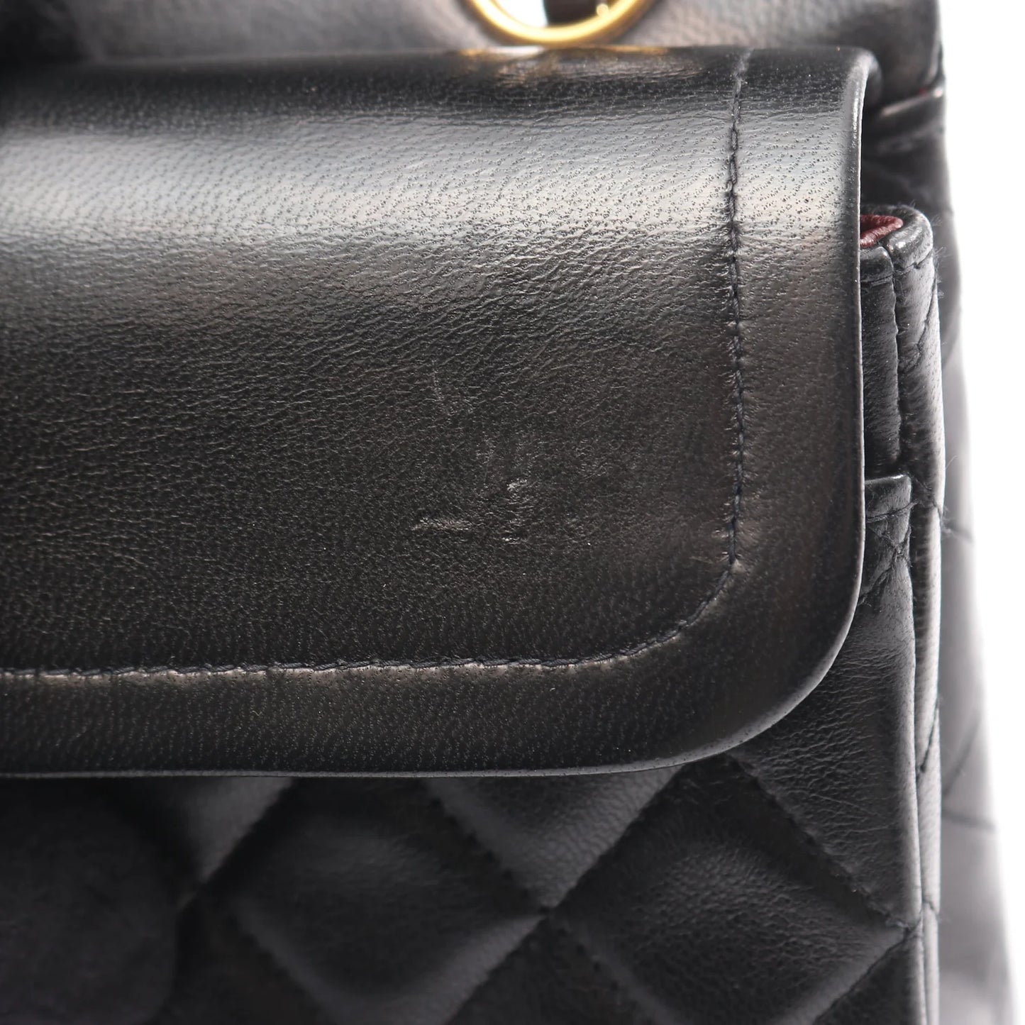 Chanel Classic Flap Bag Vintage Small Lambskin Black Gold Hardware