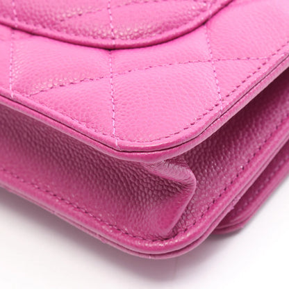 Chanel Wallet On Chain Vintage Bag Caviar Pink Purple Gold Hardware