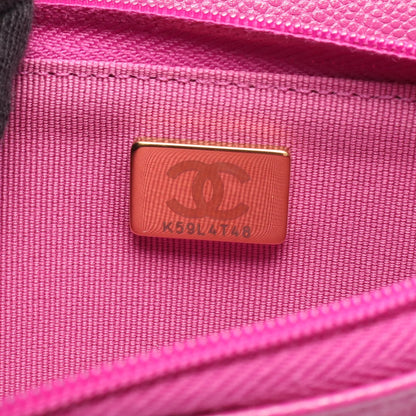 Chanel Wallet On Chain Vintage Bag Caviar Pink Purple Gold Hardware