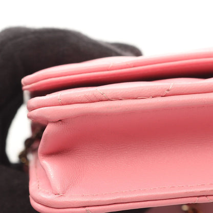 Chanel Wallet On Chain Vintage Bag Caviar Pink Gold Hardware