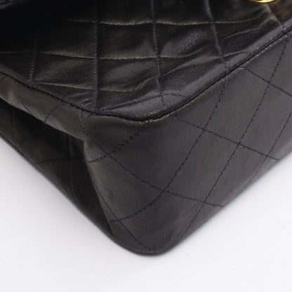 Chanel Classic Flap Bag Vintage Small Lambskin Black Gold Hardware