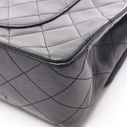 Chanel Classic Flap Bag Vintage Medium Lambskin Black Gold Hardware