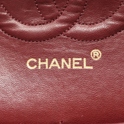 Chanel Classic Flap Bag Vintage Medium Lambskin Black Gold Hardware