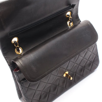 Chanel Classic Flap Bag Vintage Medium Lambskin Black Gold Hardware