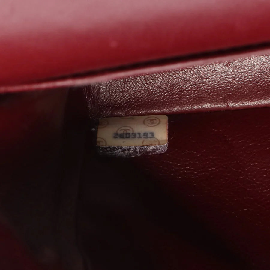 Chanel Classic Flap Bag Vintage Medium Lambskin Black Gold Hardware