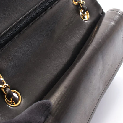 Chanel Classic Flap Bag Vintage Medium Lambskin Black Gold Hardware