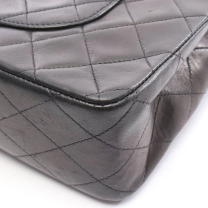 Chanel Classic Flap Bag Vintage Medium Lambskin Black Gold Hardware