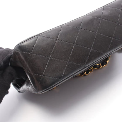 Chanel Classic Flap Bag Vintage Medium Lambskin Black Gold Hardware