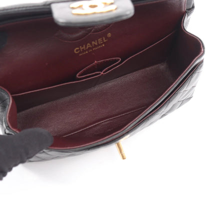 Chanel Classic Flap Bag Vintage Small Lambskin Black Gold Hardware