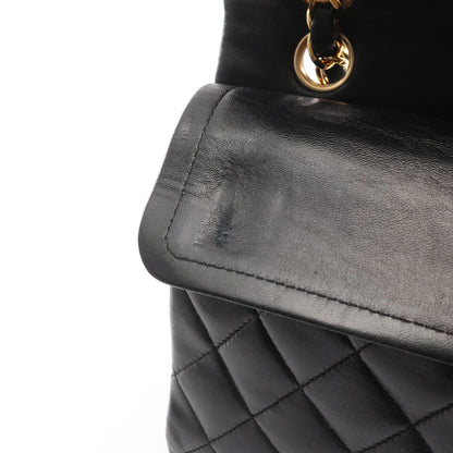Chanel Classic Flap Bag Vintage Small Lambskin Black Gold Hardware