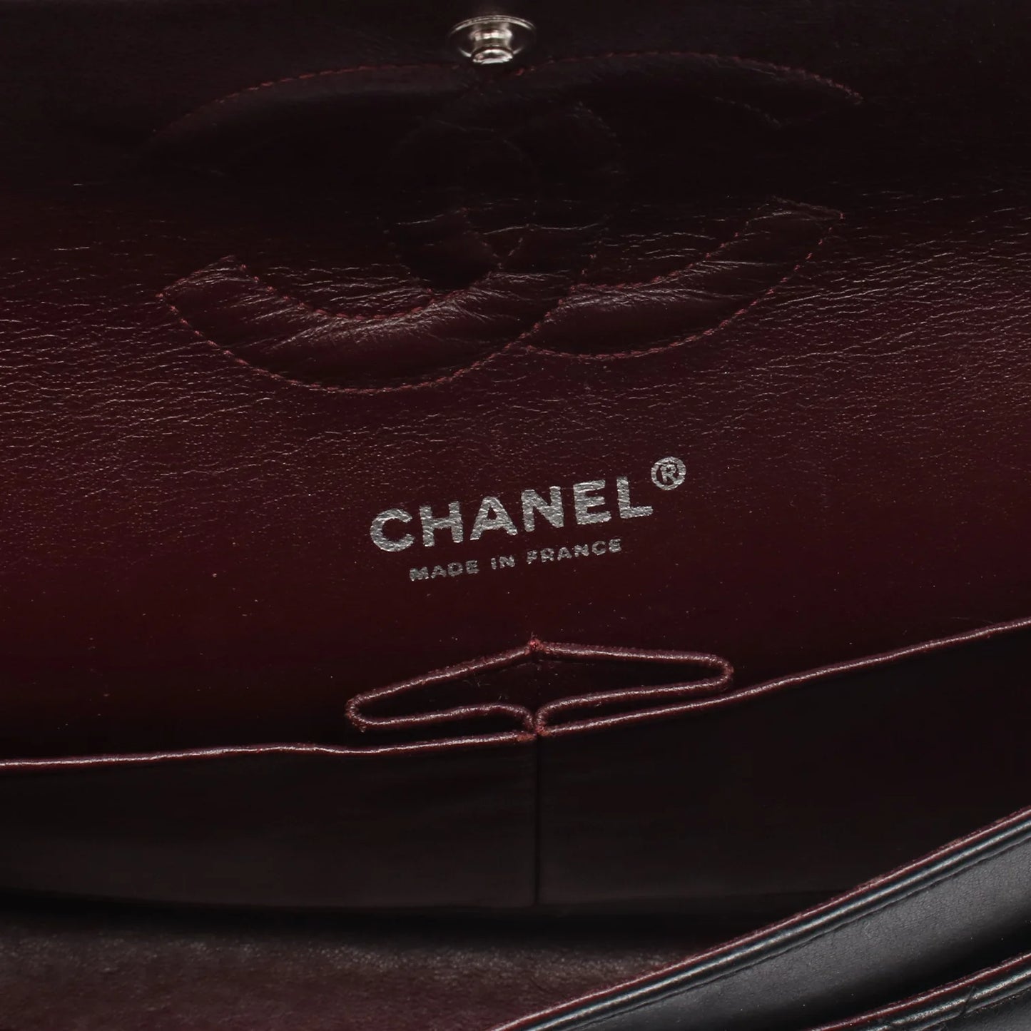 Chanel Classic flap Bag Vintage Medium Lambskin Black Silver Hardware