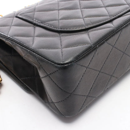 Chanel Classic Flap Bag Vintage Small Lambskin Black Gold Hardware