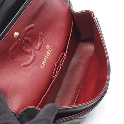 Chanel Classic Flap Bag Vintage Small Lambskin Black Gold Hardware