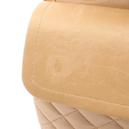 Chanel Classic Flap Bag Vintage Medium Lambskin Beige Gold Hardware