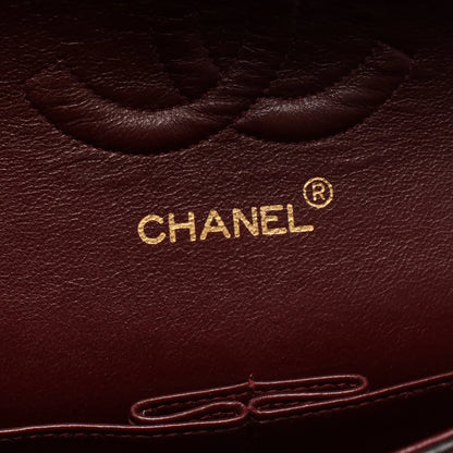 Chanel Classic Flap Bag Vintage Medium Lambskin Black Gold Hardware