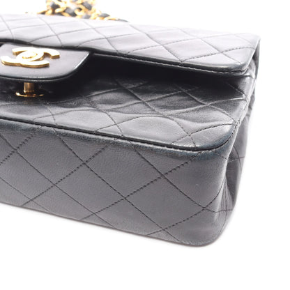 Chanel Classic Flap Bag Vintage Small Lambskin Black Gold Hardware