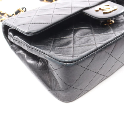 Chanel Classic Flap Bag Vintage Small Lambskin Black Gold Hardware