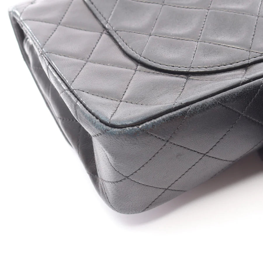 Chanel Classic Flap Bag Vintage Small Lambskin Black Gold Hardware