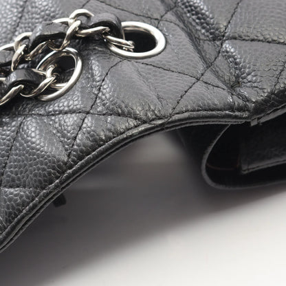 Chanel Classic Flap Bag Vintage Medium Caviar Black Silver Hardware