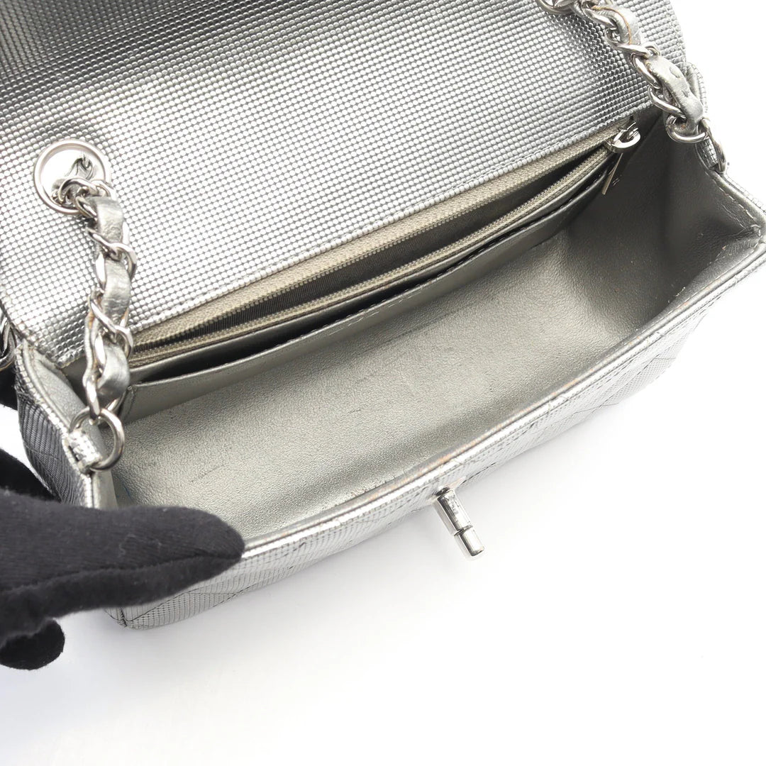 Chanel Mini Matelasse 20 Bag Vintage Leather Silver