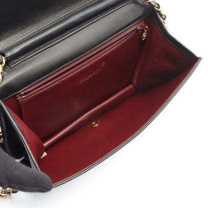 Chanel Full Flap Shoulder Bag Vintage Lambskin Black Gold Hardware