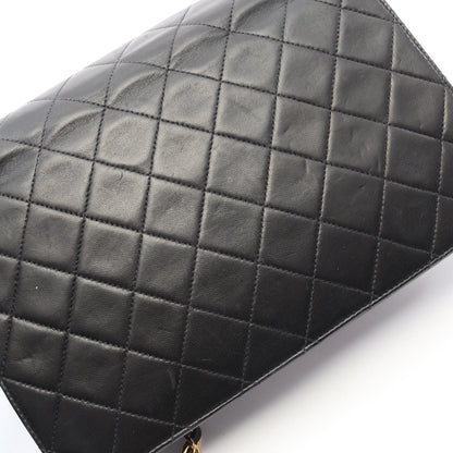 Chanel Full Flap Shoulder Bag Vintage Lambskin Black Gold Hardware