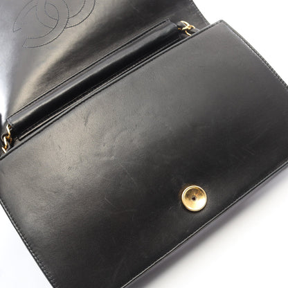 Chanel Full Flap Shoulder Bag Vintage Lambskin Black Gold Hardware