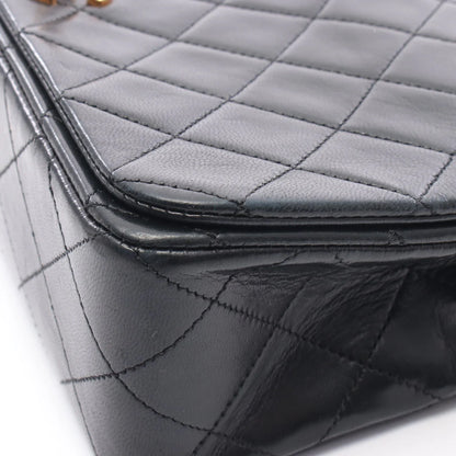 Chanel Full Flap Bag Vintage Lambskin Black Gold Hardware