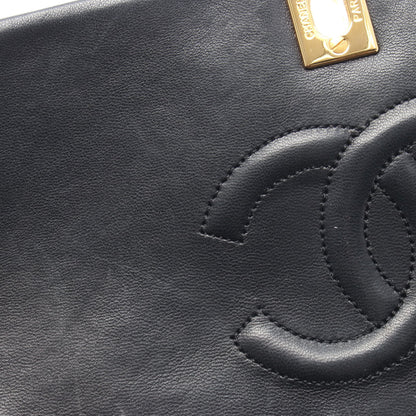 Chanel Full Flap Bag Vintage Lambskin Black Gold Hardware
