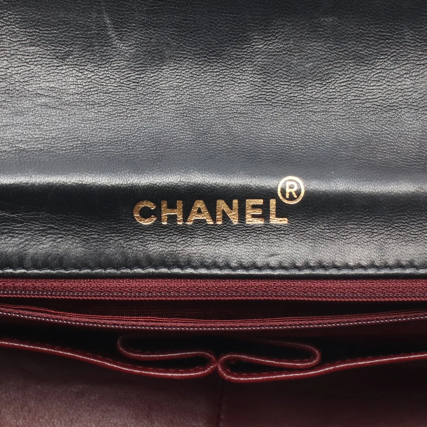 Chanel Full Flap Bag Vintage Lambskin Black Gold Hardware