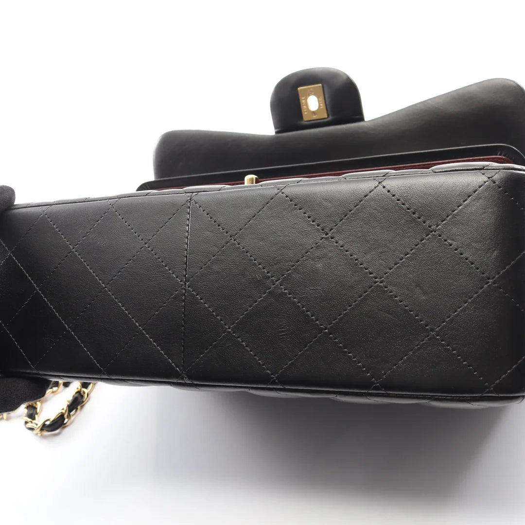 Chanel Jumbo Classic Flap Bag Vintage Lambskin Black Gold Hardware