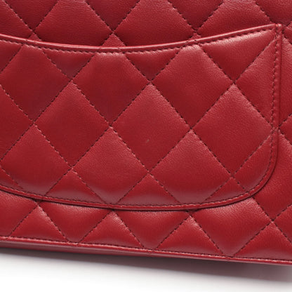 Chanel Wallet On Chain Vintage Bag Lambskin Red Silver Hardware