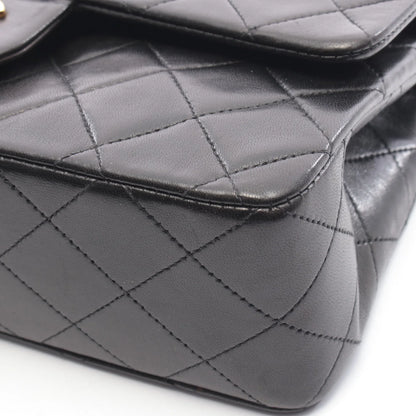 Chanel Classic Flap Bag Vintage Small Lambskin Black Gold Hardware