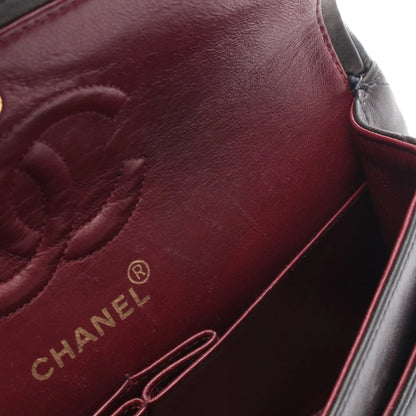 Chanel Classic Flap Bag Vintage Small Lambskin Black Gold Hardware
