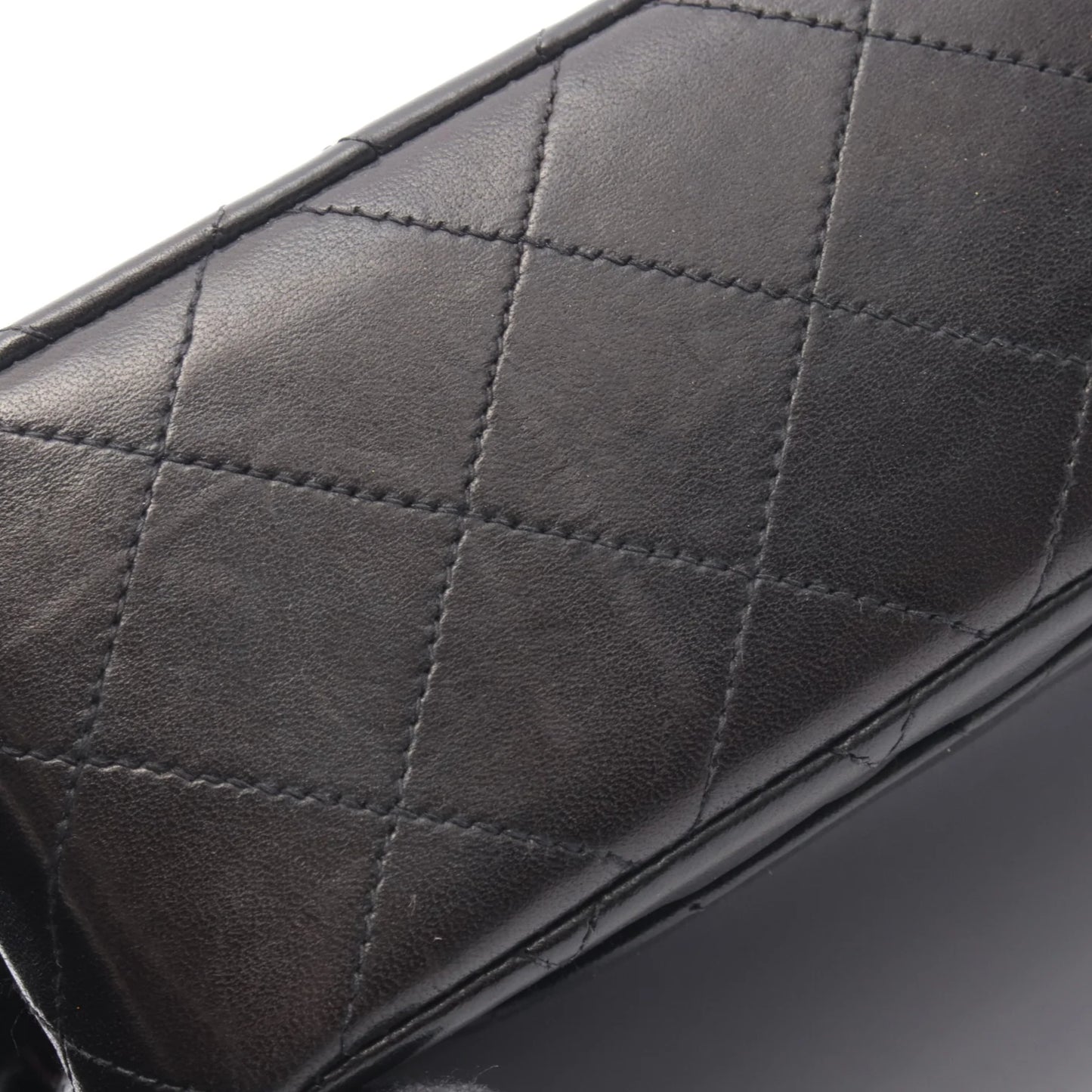 Chanel Classic Flap Bag Vintage Small Lambskin Black Gold Hardware