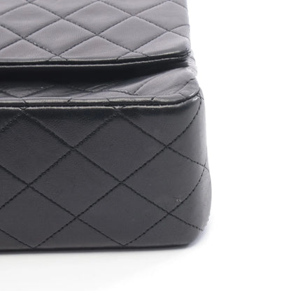 Chanel Classic Flap Bag Vintage Medium Lambskin Black Gold Hardware