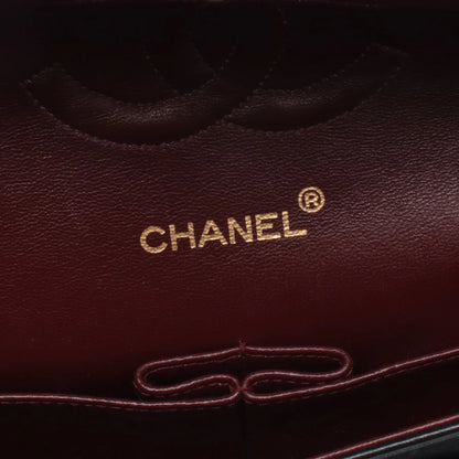 Chanel Classic Flap Bag Vintage Medium Lambskin Black Gold Hardware