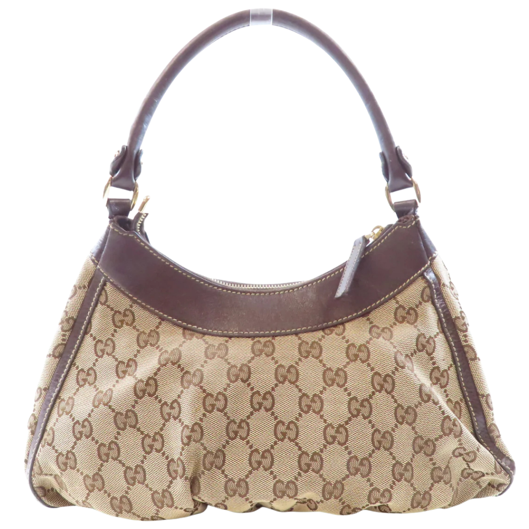 Gucci Abbey Shoulder Bag Canvas Brown