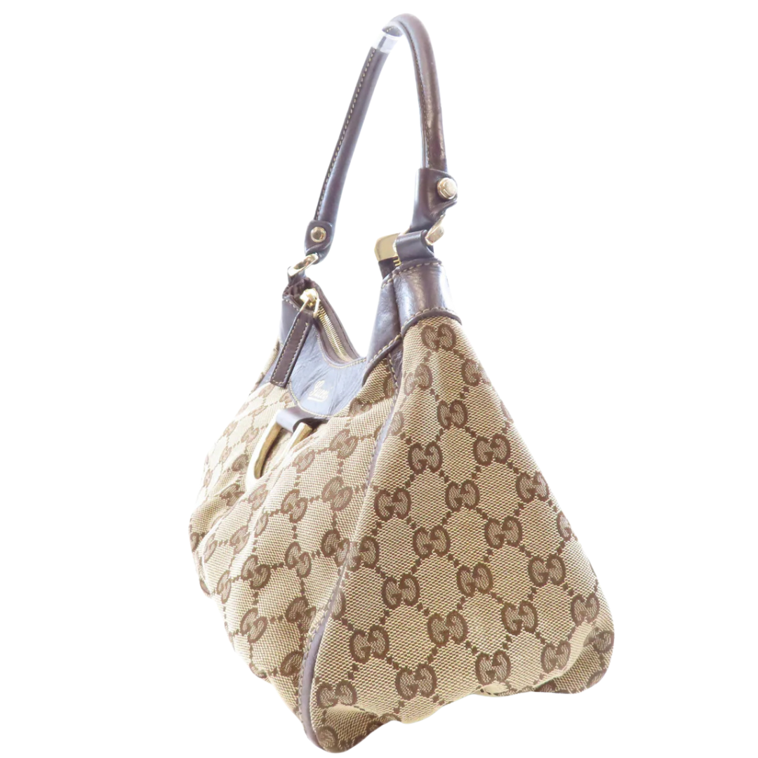 Gucci Abbey Shoulder Bag Canvas Brown