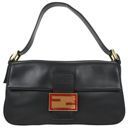 Fendi Baguette Leather Vintage Bag Micro Black