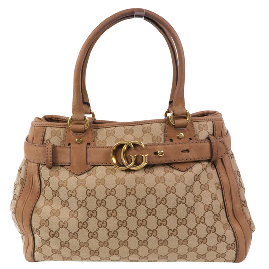 Gucci GG Handbag Canvas Brown