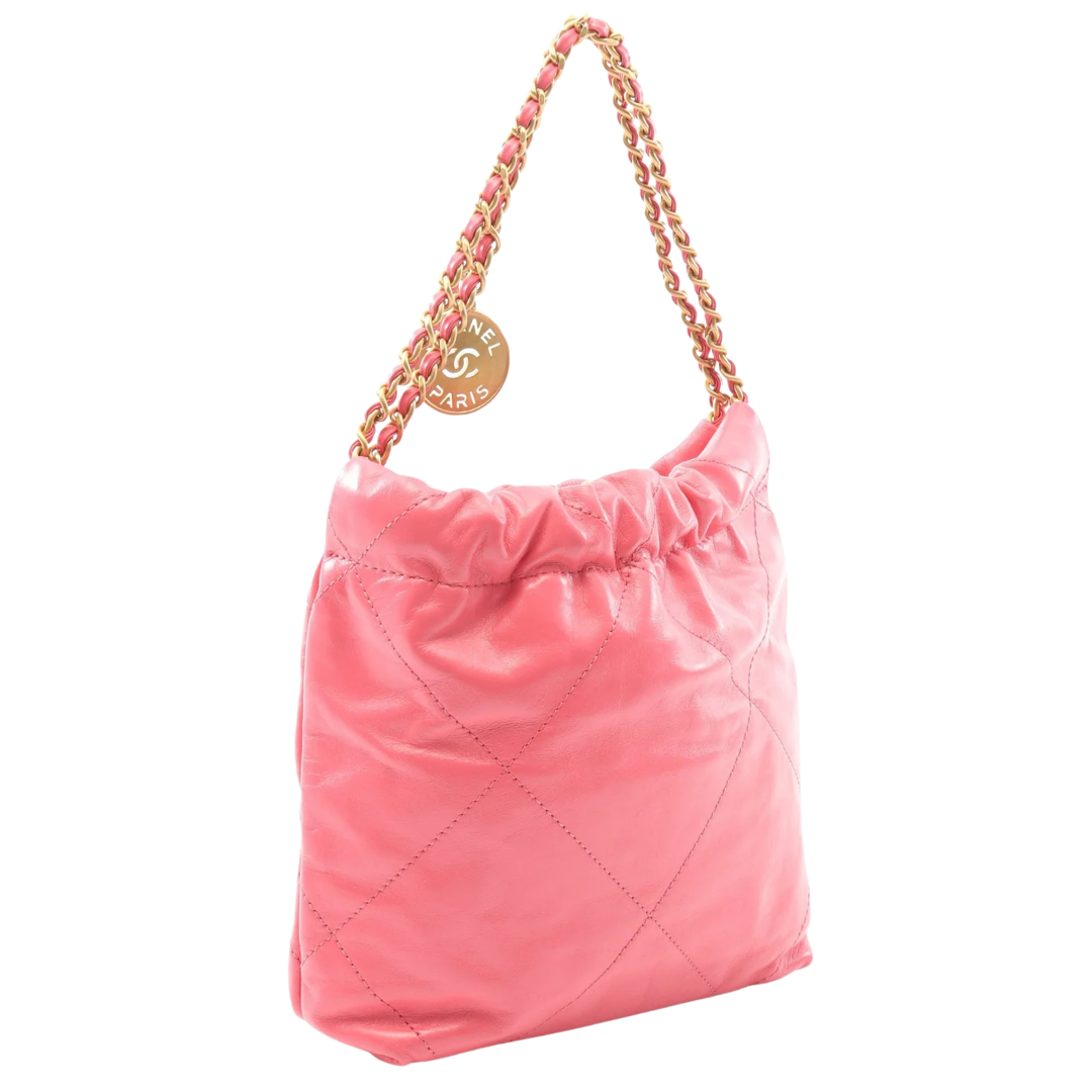 Chanel 22 Mini Bag Vintage Pink Gold Hardware