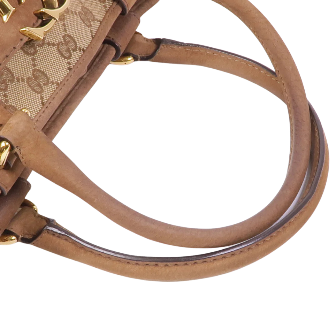 Gucci GG Handbag Canvas Brown